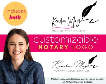 Customizable Notary Logo: Two Canva Designs (PDF Access)
