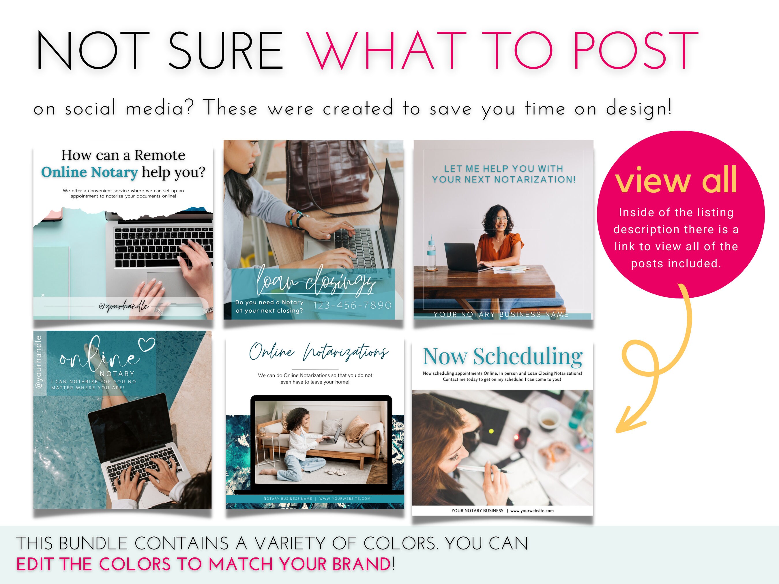 Signing In Posts 50 Notary Social Media Posts | Social Media Posts for Notary Signing ...