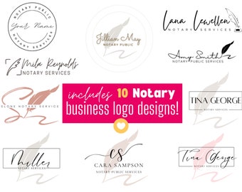 Notary Logo Bundle: 10 Business Logo Designs