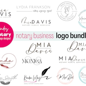 Notary Logo Bundle: 14 Business Logo Designs (Editable Templates)