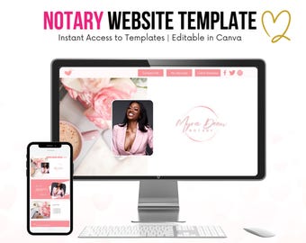 Notary Website Template: Editable Canva Design