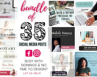 Notary Instagram Post Templates: 35 Editable Social Media Posts