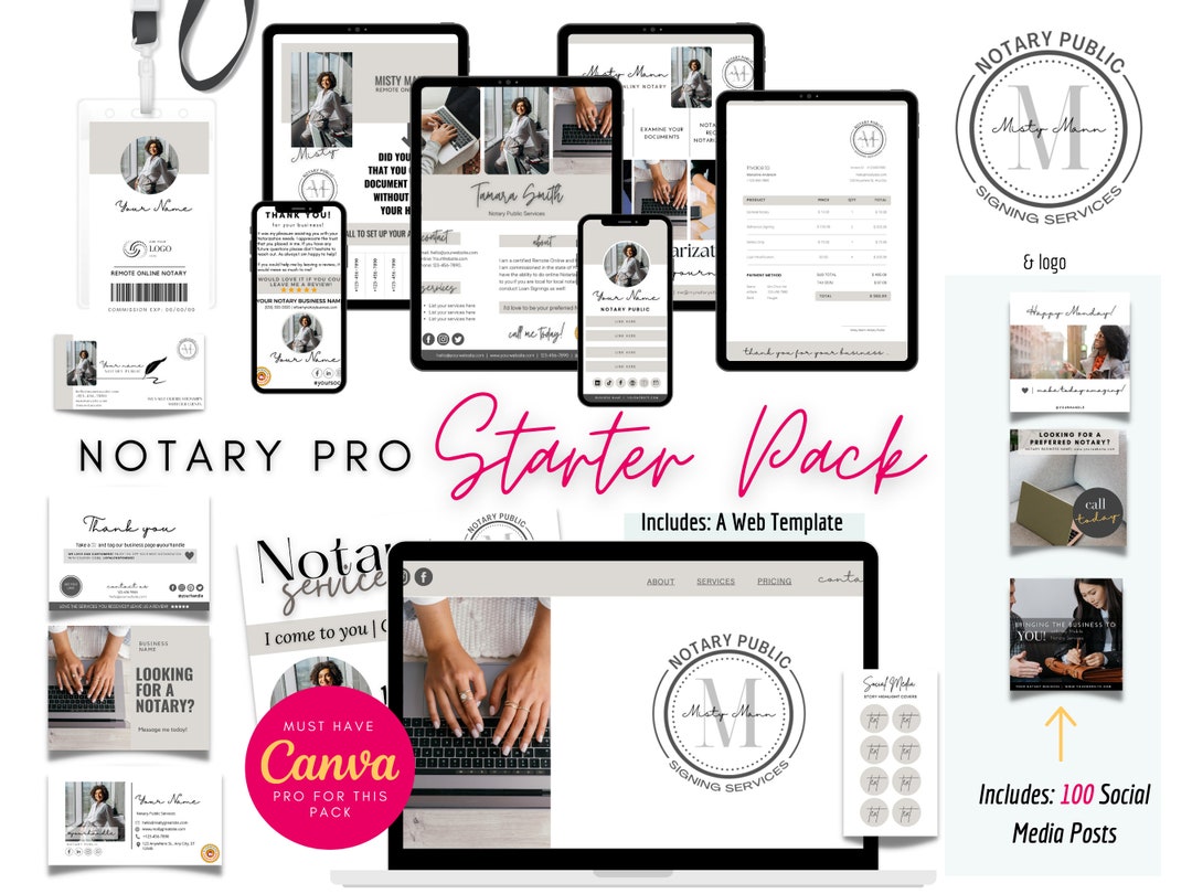 Notary Marketing Starter Pack Editable Notary Templates  Template