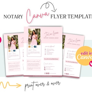 Notary Flyer | Editable Notary Flyer | Notary Marketing Flyer | Notary Flyer | Notary Public | Notary Signing Agent | Canva Flyer Template