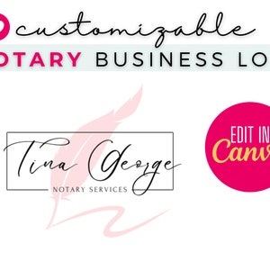 Logo design for Notary | Notary Business Logo | Editable Notary Logo | Notary | Notary Signing Agent | RON | Notary Branding Logo
