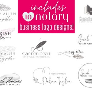 Notary Logo Bundle: 10 Business Logo Designs (Editable Canva Templates)