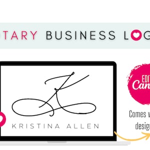 Editable Notary Business Logo: Canva Template (3 Designs)