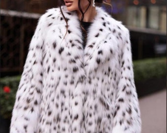 HOT COUTURE I Premium Lynx Fur Coat in Purity A I Elegant and Luxury Fur Coat