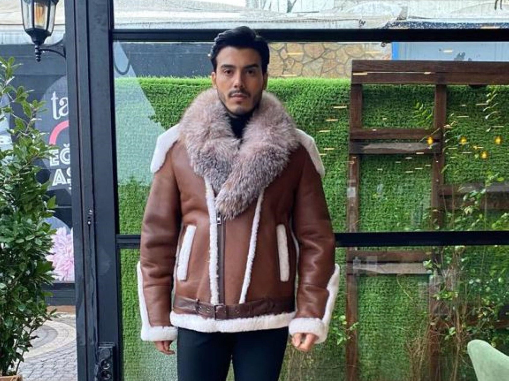 Brown Buttery Soft Lamb Shearling Coat With Natural Fox Fur Etsy