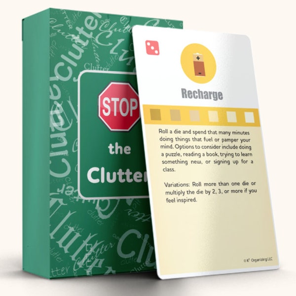 Stop the Clutter Organizing/Decluttering Card Game, Great gift, self-care