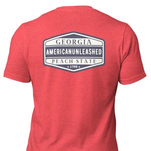 Georgia Peach State T-shirt Georgia Tee for Him Gift for Dad Big Logo Shirt Georgia Peach Tee