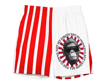 Not My Circus Not My Monkeys But I know All The Clowns Men's Swim Trunks Funny Swim Shorts Swimming Suit