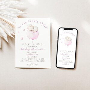 Lamb Baby Shower Invitation-Sheep Baby Shower Invitation, Gender Neutral Baby Shower Invitation, Farm Theme Invite Phone Invite