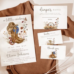COWBOY Baby Shower Einladung Vorlagen Set, druckbare Wild West Baby Shower Invite Bundle, Country Western Sprinkle einladen, Instant download