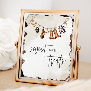 Cartello da tavolo per dolci e dolcetti, cartello per baby shower, giochi per baby shower del selvaggio West, segnaletica per baby shower, cartelli stampabili per baby shower