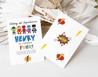 Invitación de cumpleaños de superhéroe, invitación de cumpleaños de Spiderman, invitación de cumpleaños editable, plantilla de cumpleaños de superhéroe