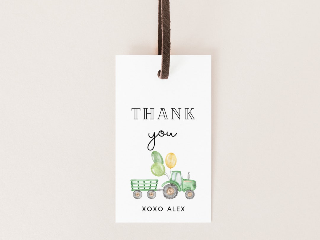 Tractor Party Favors, Farm Favor Tags, Tractor Gift Tags, Tractor ...
