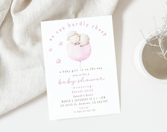 Lamb Baby Shower Invitation-Sheep Baby Shower Invitation, Gender Neutral Baby Shower Invitation, Farm Theme Invite Editable Instant Download