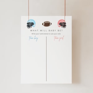 Football Gender Reveal Vote Board,  Gender Reveal Sign,  Football Gender Reveal Party, He or She