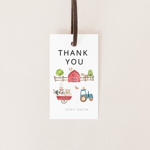 Farm Thank you Tag, Favor Tags, Farm Favor Tag, Farm Birthday, Farm Theme, Farm Animals, Barnyard Thank you, Farm Gift Tags, Farm Animal Tag