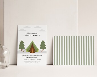 CAMPING Baby Shower Bundle, Woodland Baby Shower Editable Invitation, Oh Baby Adventure Awaits Woodland Creatures Baby Shower