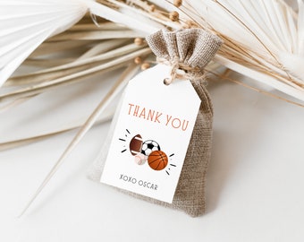 Let's have a ball Favor Tags, Sport Thank you tags, Football Gift Birthday Tags, Baseball Favor Tag,  INSTANT DOWNLOAD
