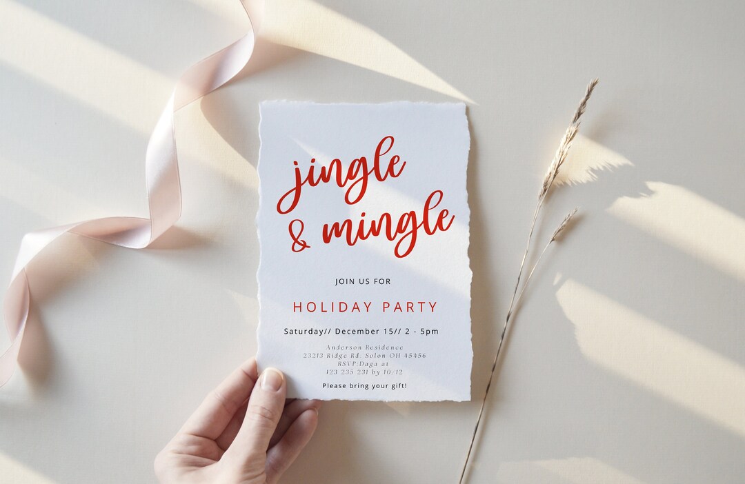 Jingle and Mingle Invitation Template Christmas Party - Etsy
