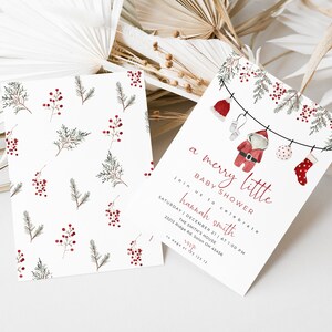Modèle de paquet d'invitations pour baby shower d'hiver, kit de baby shower, joyeux petit anniversaire imprimable, invitation de baby shower, modifiable Noël Chrissy