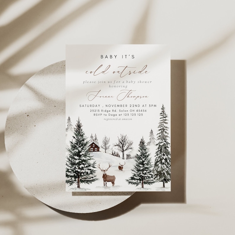 Baby its cold outside baby shower invitation