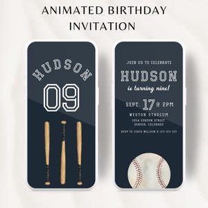 Invitation d'anniversaire de baseball Fête d'anniversaire de garçon de baseball n'importe quel âge Invitation de sport de fête de baseball, modèle modifiable d'invitation de garçon