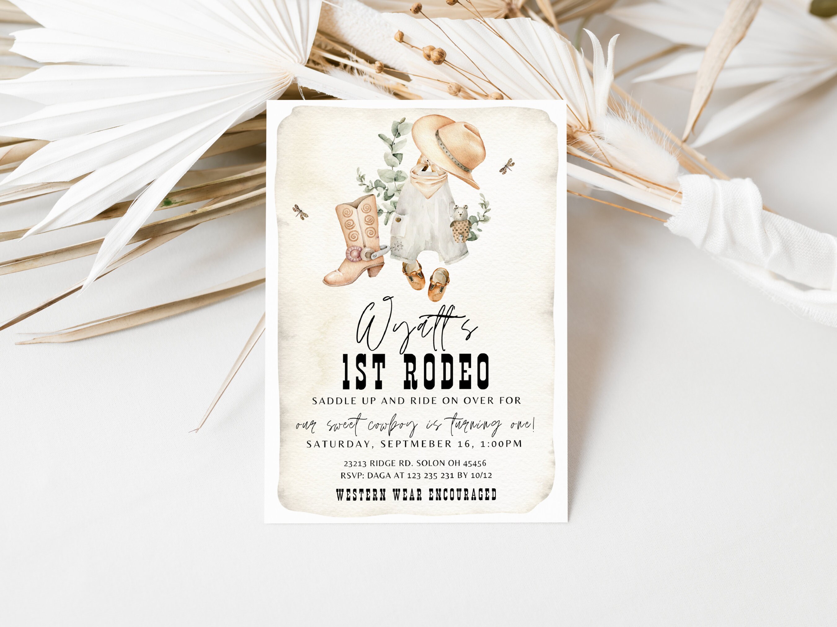 My First Rodeo Invitatioons FIRST RODEO Invitation Template, Printable Wild West Birthday Invite ...