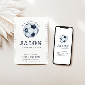 Ball Birthday Invitation, Sport Invitation, Sport Birthday Party, Boy Birthday Invite, Soccer invitation, Soccer Party, Football Theme
