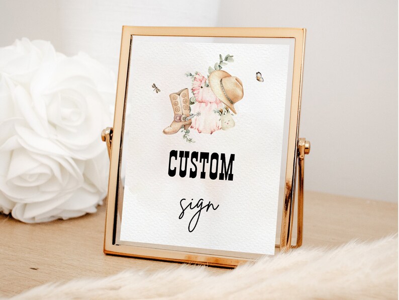 Mirror Sign Rodeo My FIRST RODEO Custom Signs Template Set, Editable Cowboy Birthday ...