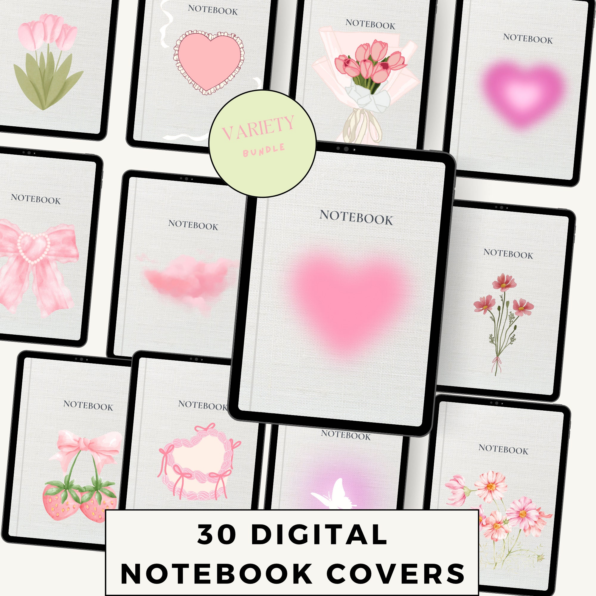 Goodnotes Notability Covers, 30 Colorful Digital Notebooks (PDF) - Etsy