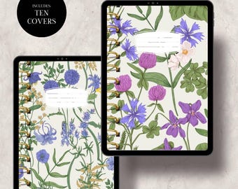 Floral Goodnotes-omslagen – 10 digitale notebookontwerpen (pdf)