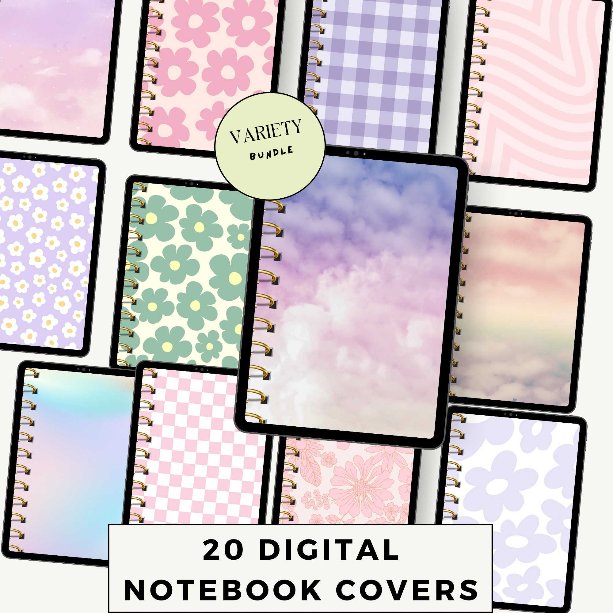 20 Goodnotes Notebook Covers, Colorful Digital Planner (PDF Files) - Etsy