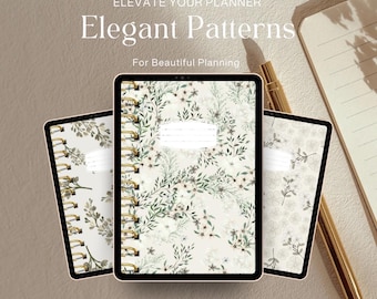 Digitale plannerhoezen met bloemen – GoodNotes & Notability, 10 elegante ontwerpen (pdf-download)