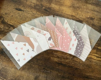 Patterned neutral cash envelopes / A6 envelopes / A7 envelopes / Budgeting / Custom / Peekaboo envelopes