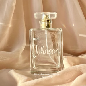 Laser Engraved Name Perfume Glass Bottle 100 mL w/ an Acrylic Cap, Clear (Qty1), Empty