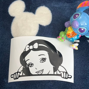 Snow White Peeping Character Vinyl Decal | Disney Decal | Car Window Decal | Laptop Decal