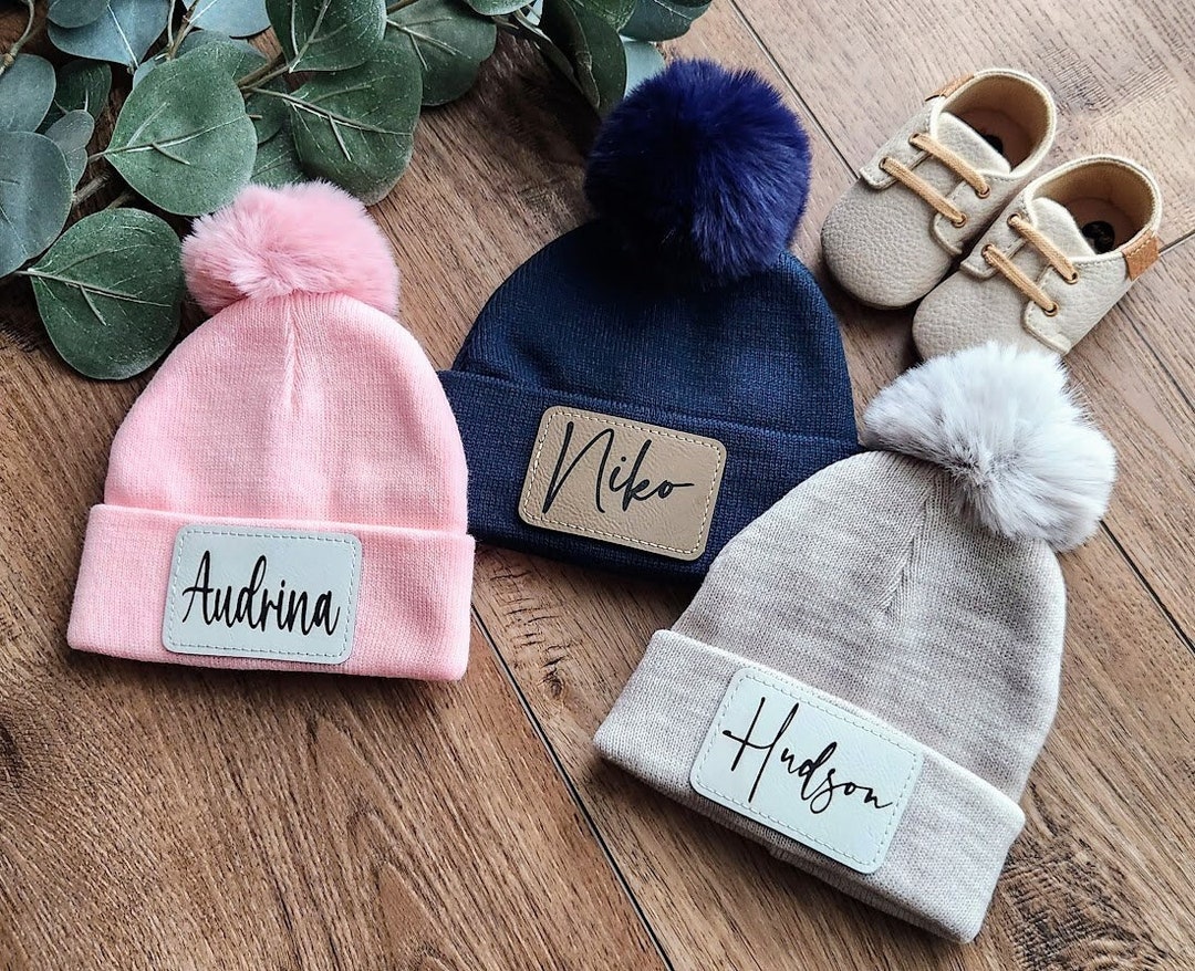 Pom Pom Personalized Name Baby Beanie/ Kids Name Beanie/baby