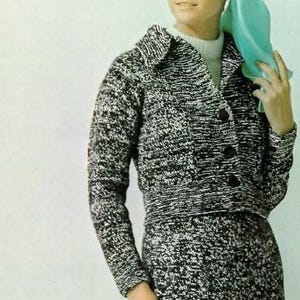Vintage 1970s Knit Jacket, Skirt and Dickey Set Pattern
