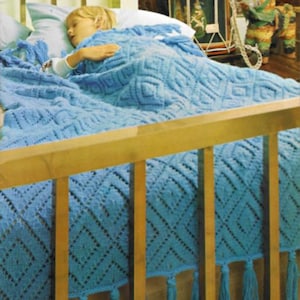 Vintage 1970s Knit Afghan Pattern