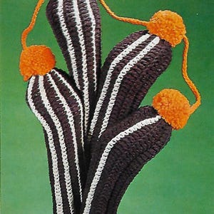 Vintage 1970s Crochet Golf Club Mitts Pattern