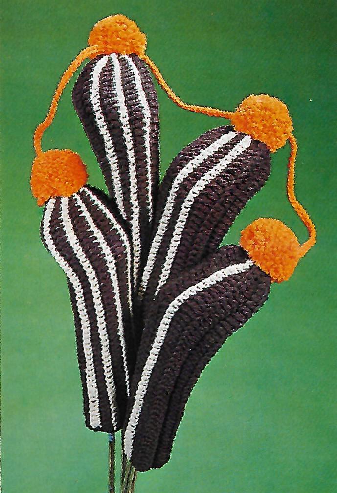 30 Golf Club Cover Crochet Patterns for Handmade Headcovers with Personality 34 Vintage 1970s Golf Club Mitts