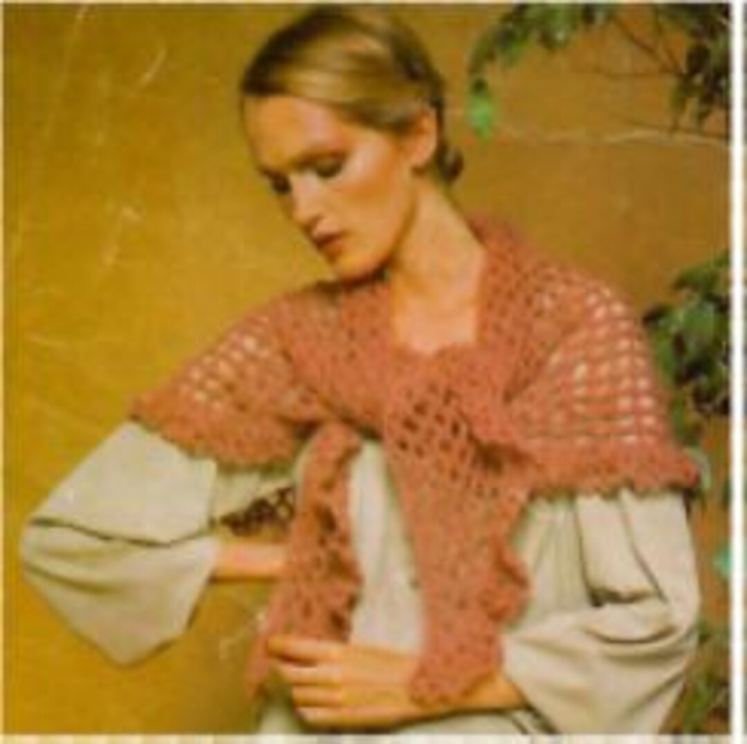 Vintage 1970s Crochet Shawl Pattern - Etsy