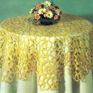 Vintage 1970s Crochet Tablecloth Pattern