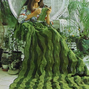 Vintage 1970s Hairpin Lace Afghan Pattern