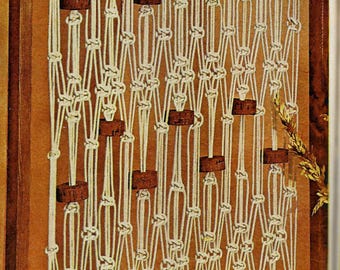 Séparateur de motifs en macramé vintage des années 1970