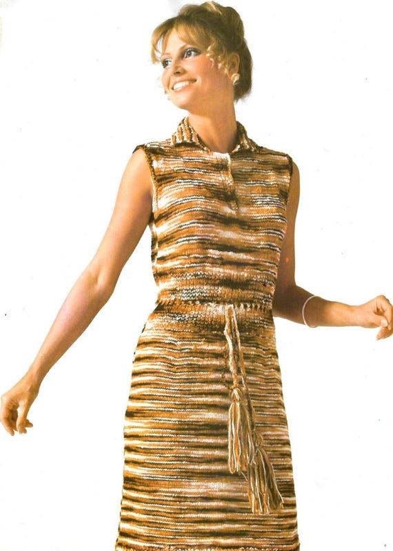 Vintage 1970s Knit Dress Pattern